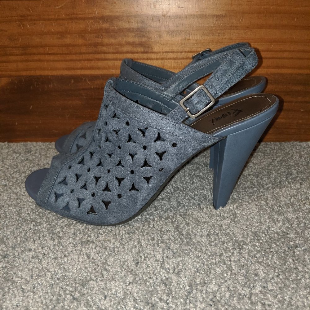 Periwinkle Blue Suede Sandals